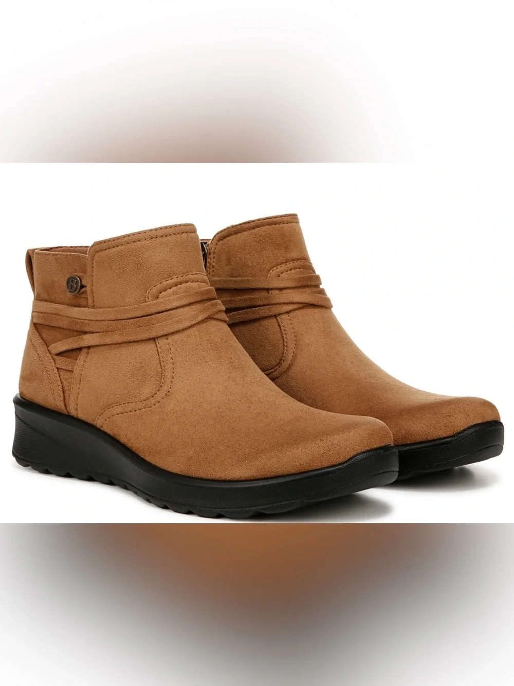 Bzees Tan Ankle Bootie with Wrap Detail Size q0